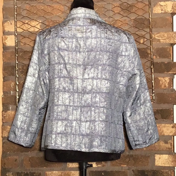 Ruby Rd. Front zip jacket lightweight silver gray S/M - Picture 4 of 6